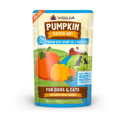 Weruva Pumpkin Patch Up! pouch packaging on shelf for easy meal portions