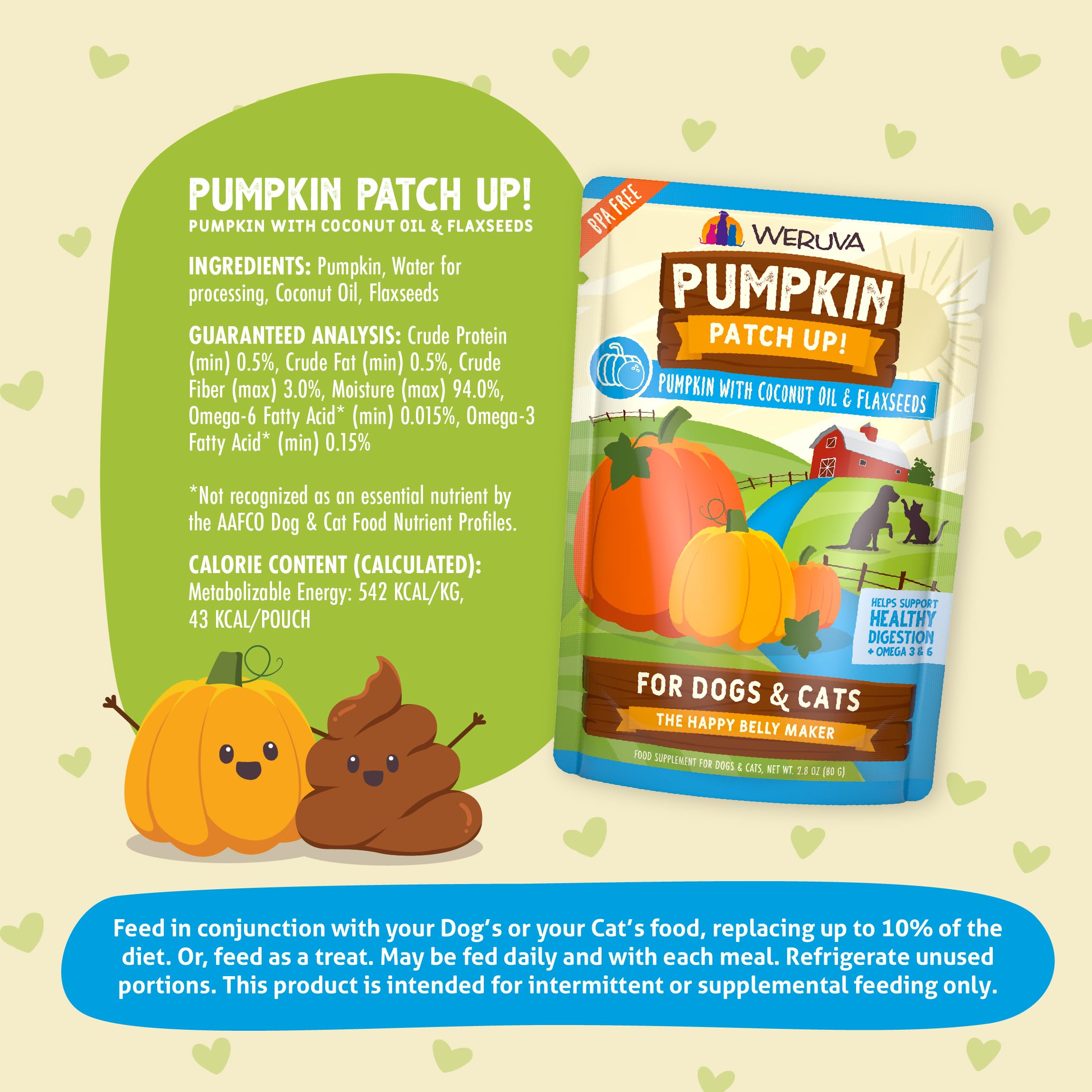 Dog happily eats Weruva Pumpkin Patch Up! topping.