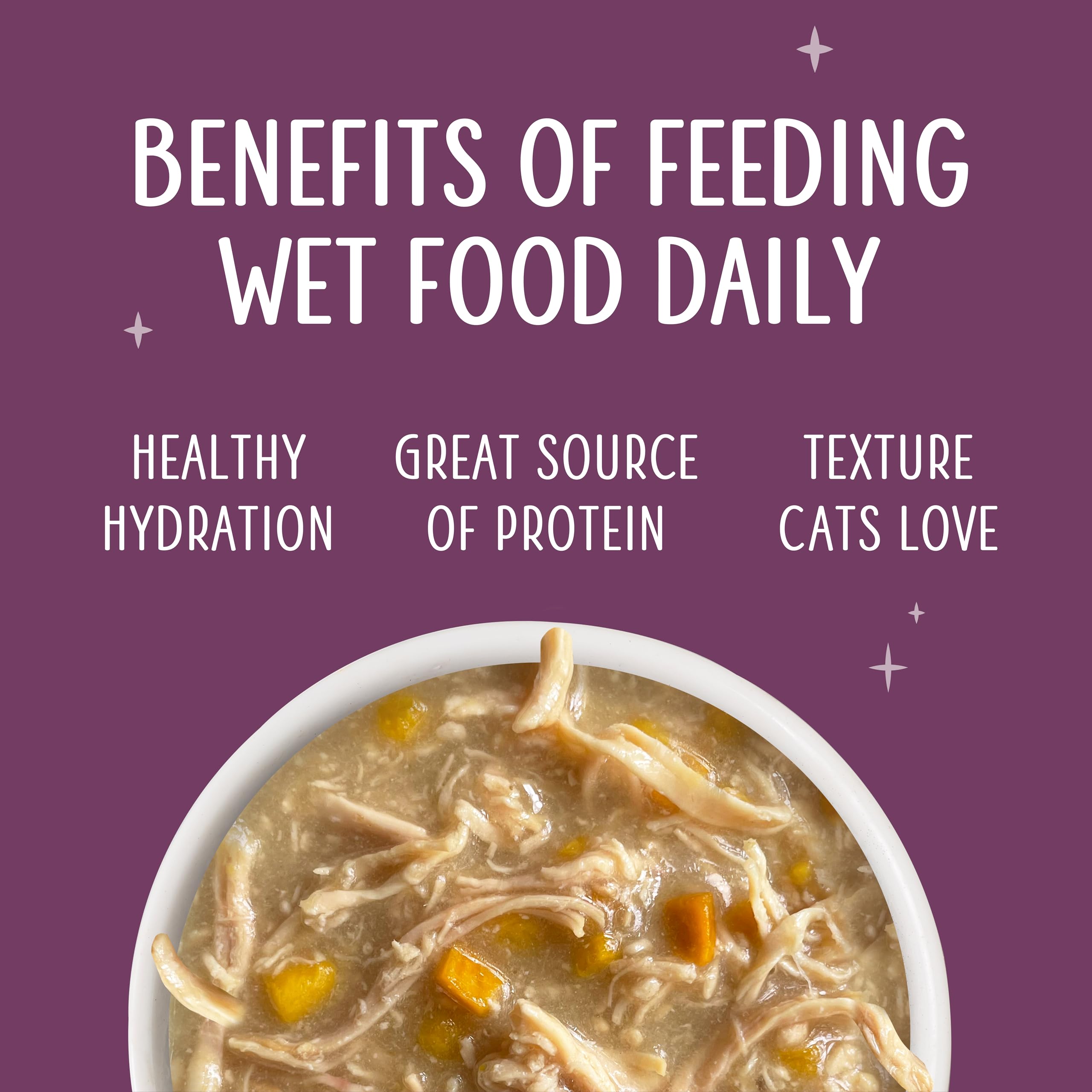 Weruva ingredient label close-up emphasizing grain-free, gluten-free recipe.