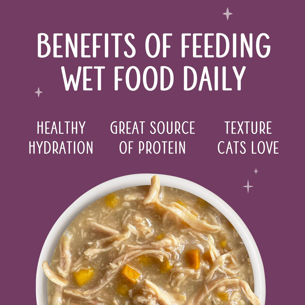 Weruva ingredient label close-up emphasizing grain-free, gluten-free recipe.