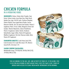 Weruva Senior Cat Food pack eight cans emphasizes convenient daily feeding.