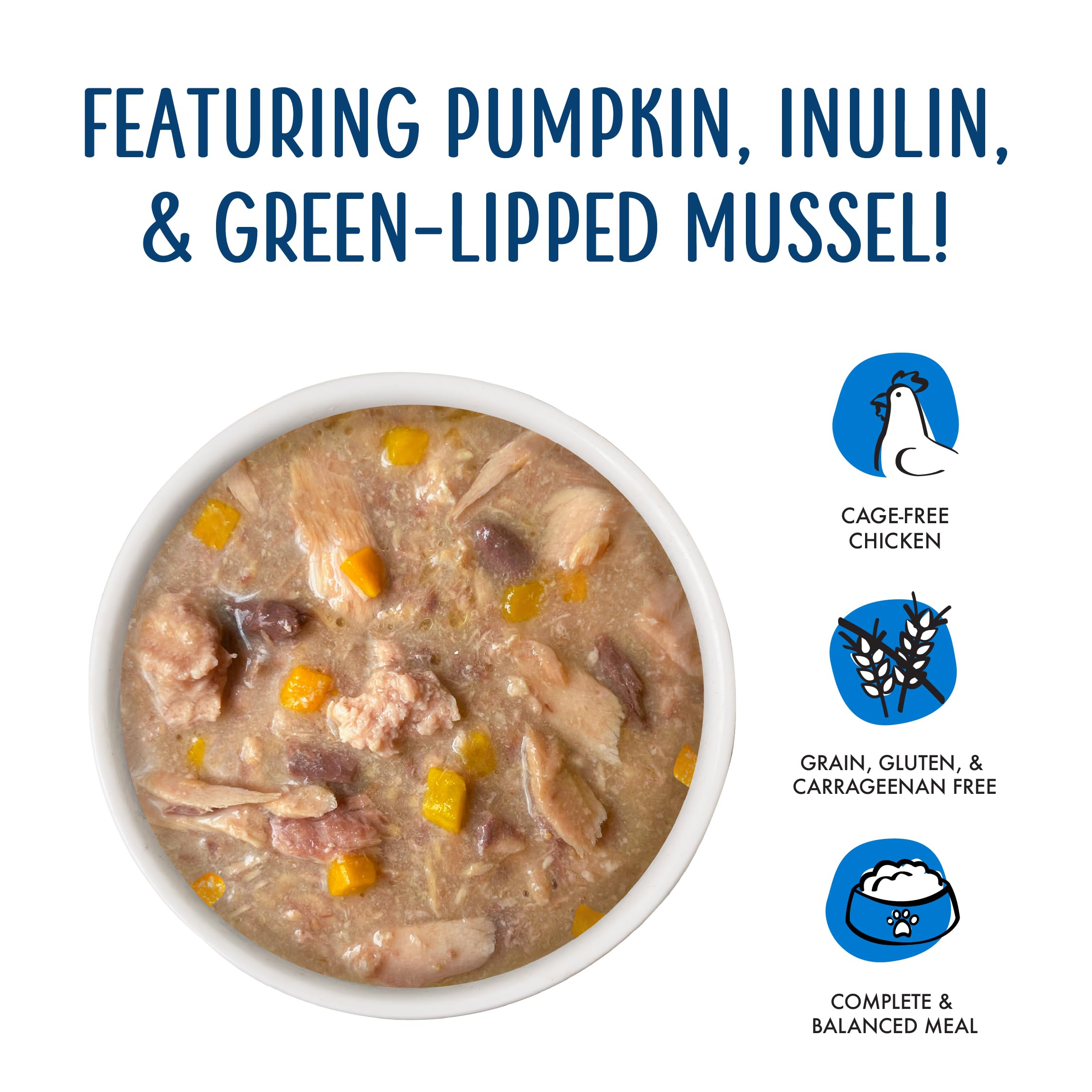 Serving bowl with Weruva senior cat food in savory gravy
