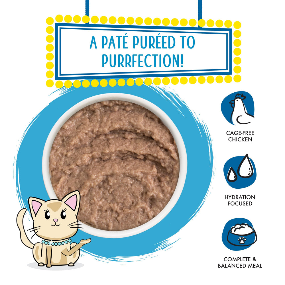 Slide N' Serve pouch opening simplifies mealtime for pets and caregivers.