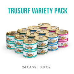 Weruva TruSurf Pretty In Pink 3oz can — rich seafood flavors for picky eaters.