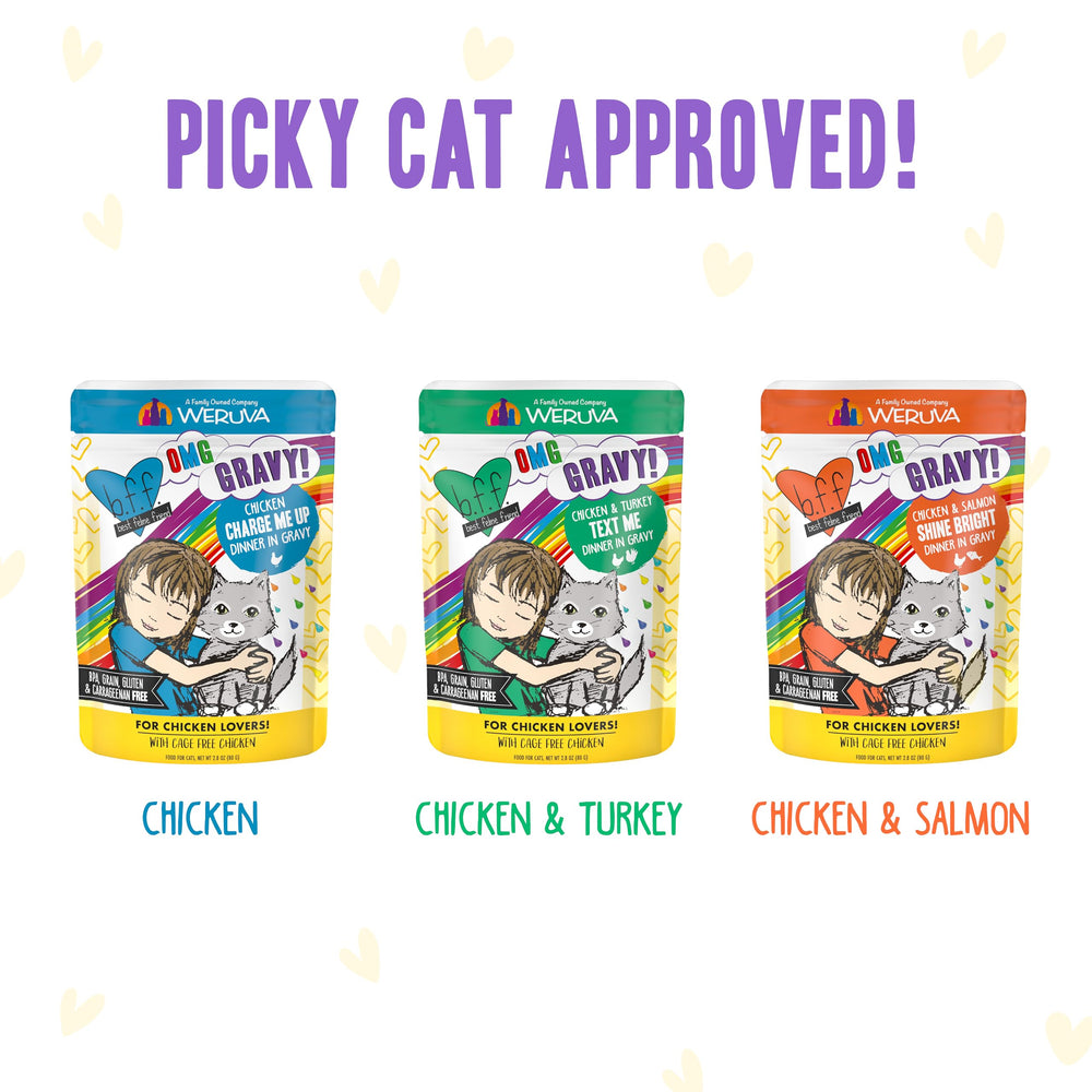Weruva Variety Pack 12-pouch display on shelf.