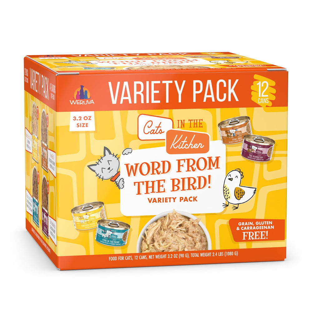Weruva Word From The Bird variety pack cans for varied cat meals