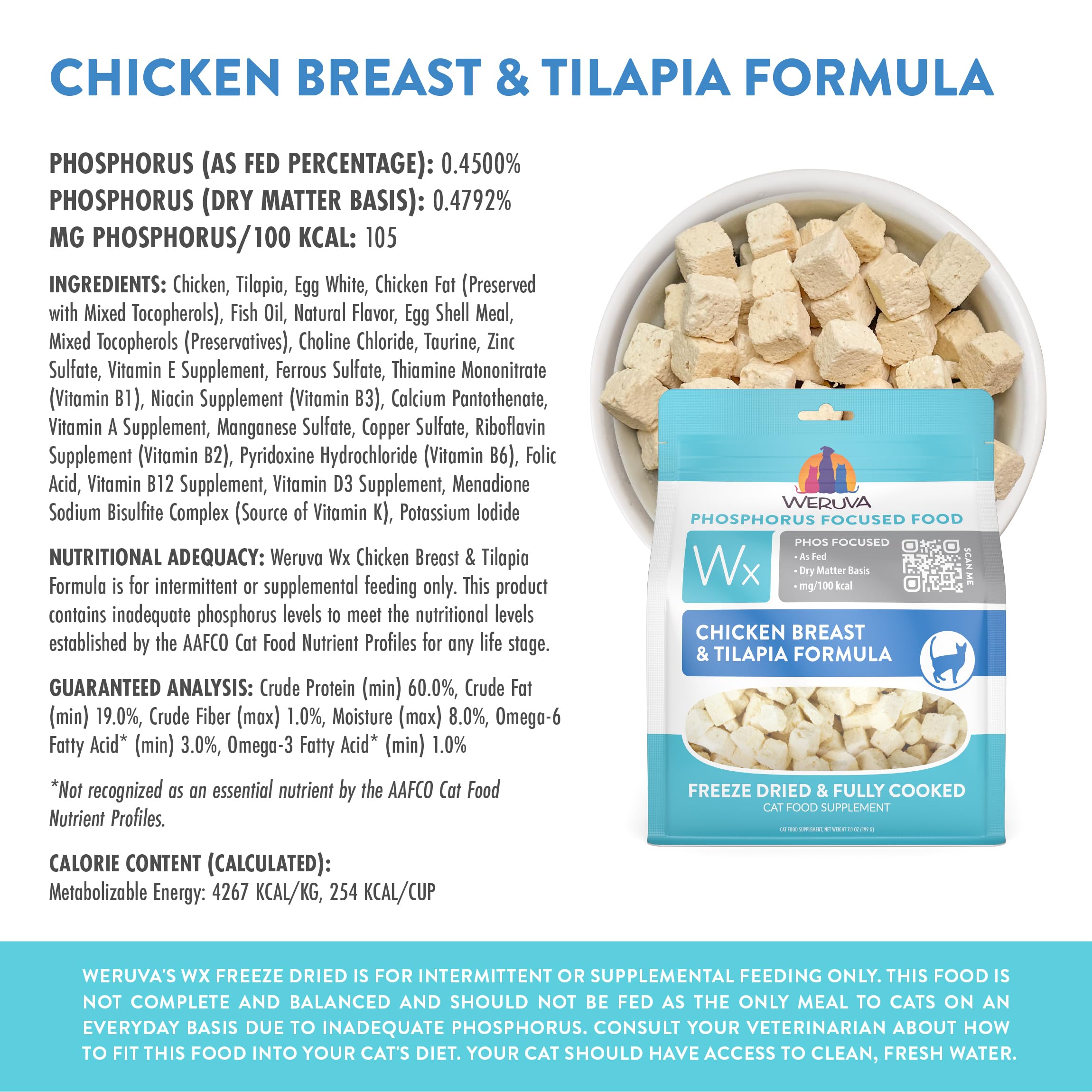 Weruva Wx Phos Focused chicken-breast bites closeup, lean protein for meals
