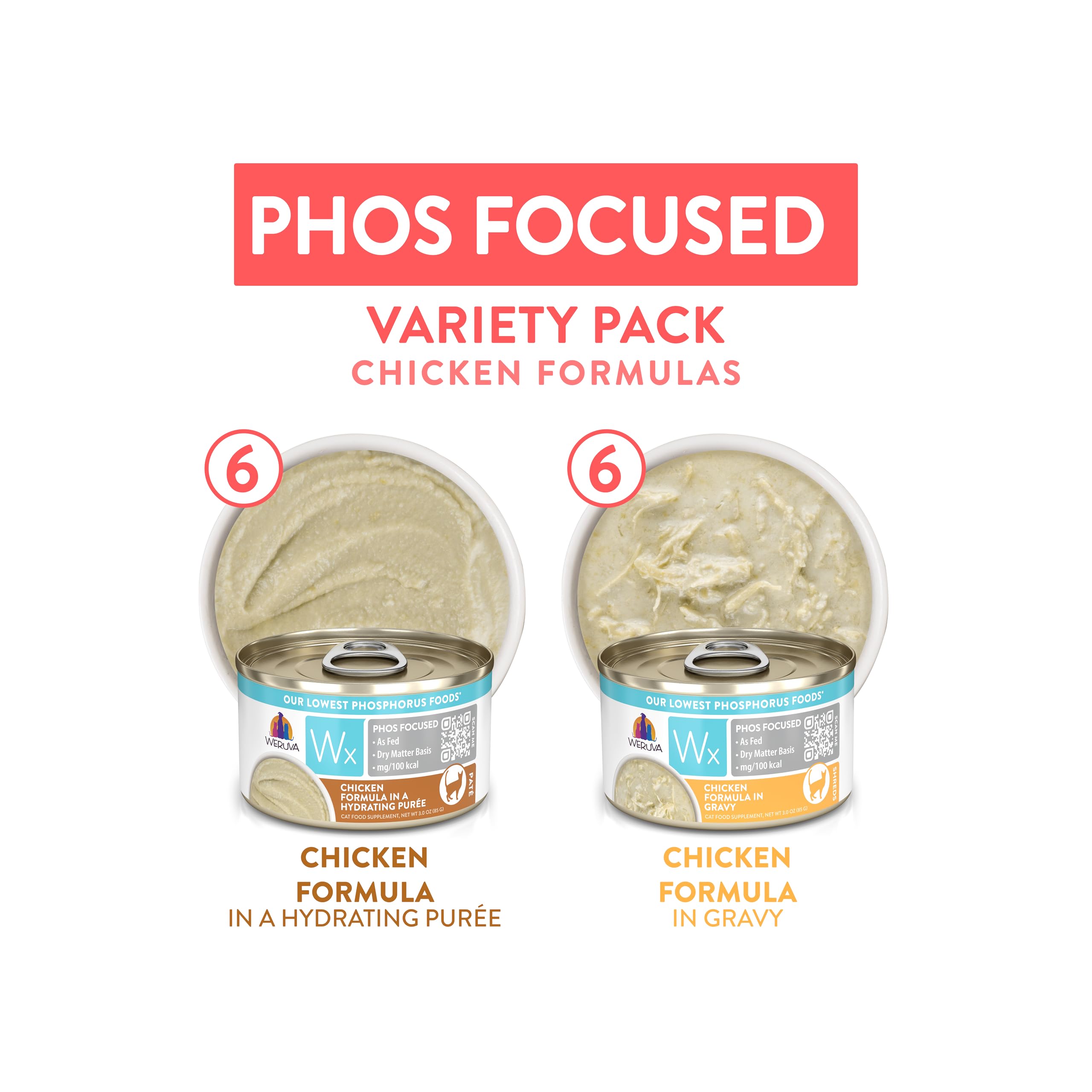 Weruva Wx Phos Focused high-protein formula supports digestion and amino acid absorption.