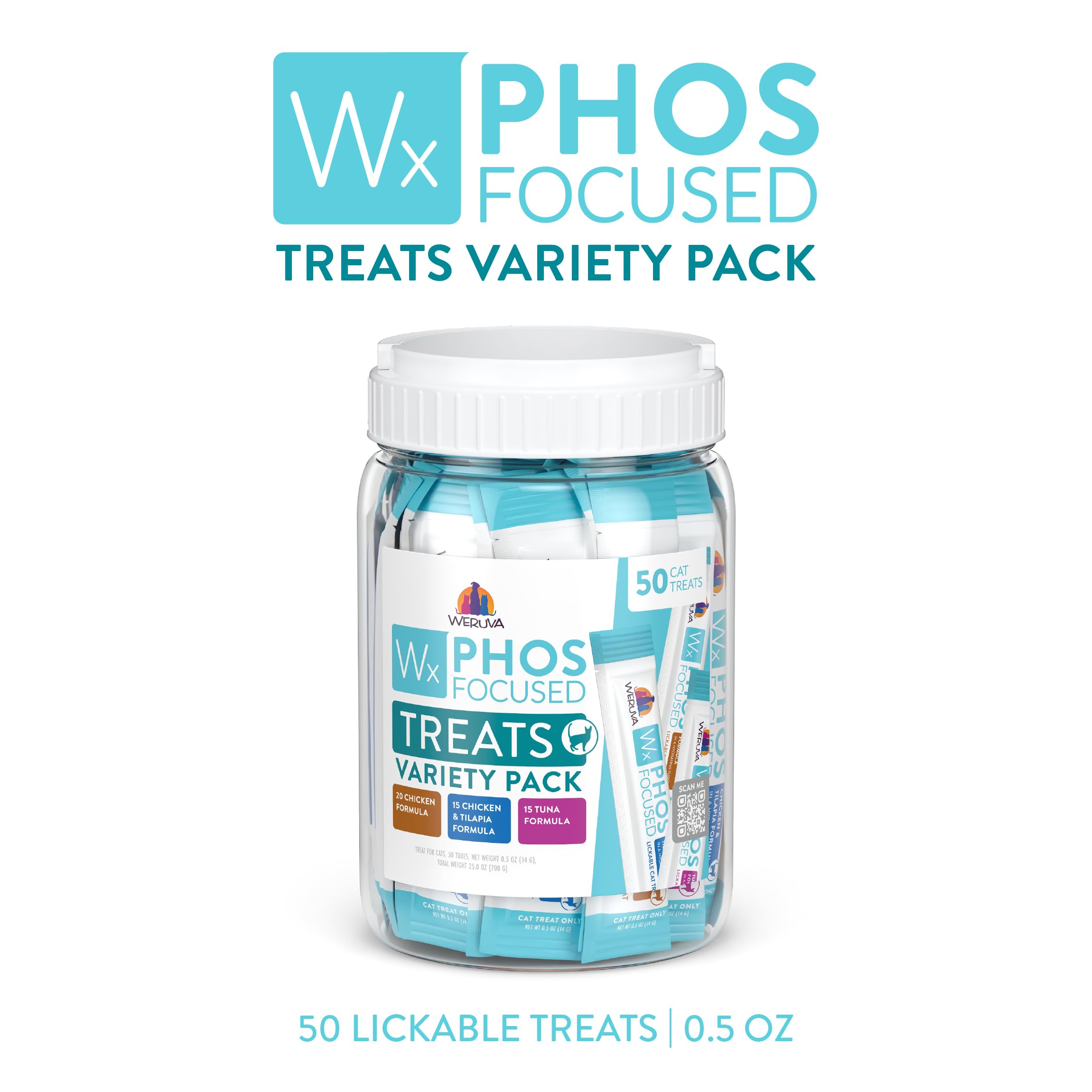 Weruva Wx Phos Focused tuna lickable treat close-up, low-phosphorus protein option