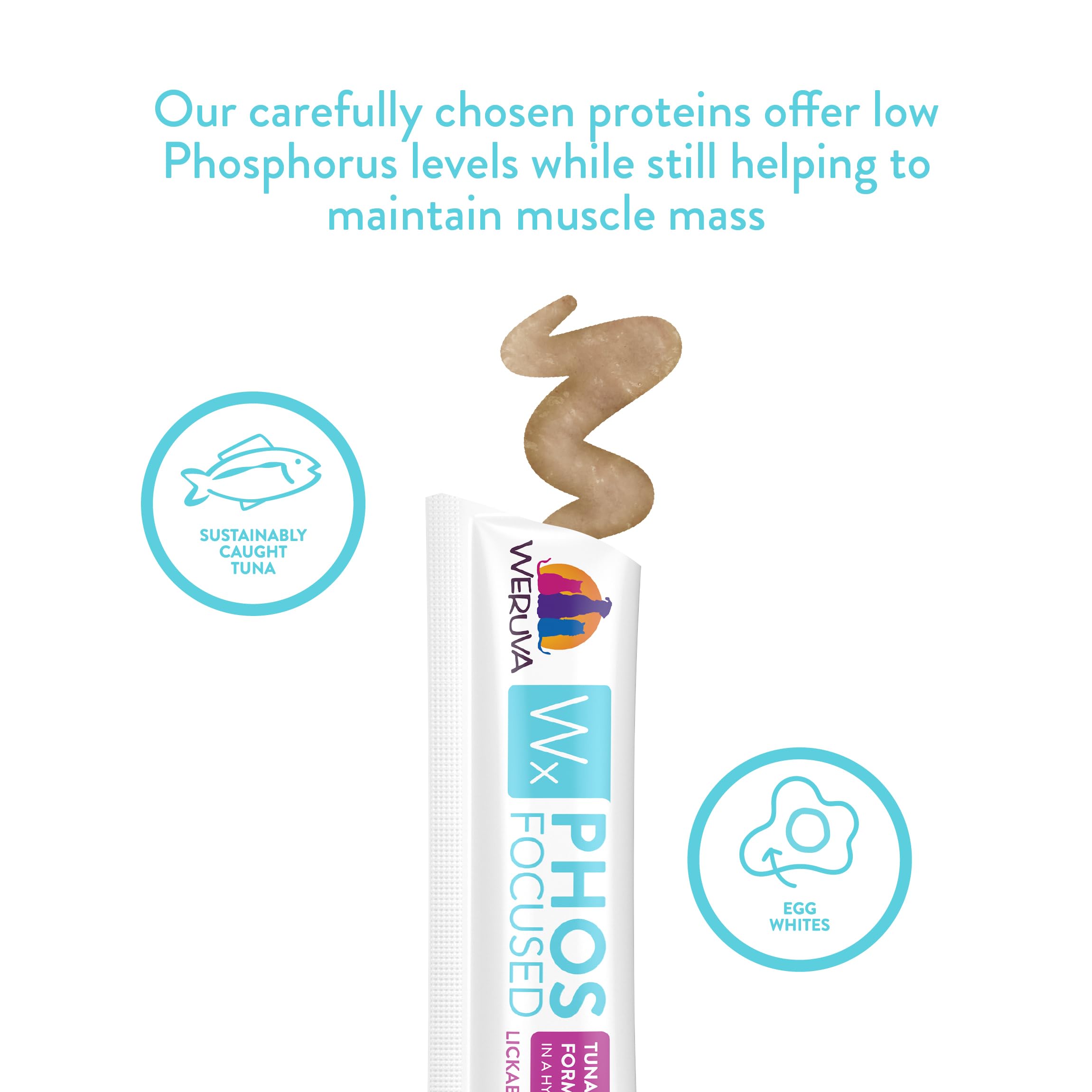 Pack of 50 Weruva Wx Phos Focused tubes ready for daily servings.
