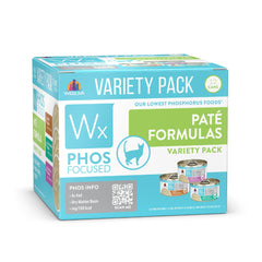 Weruva Wx Phos Focused pate pack of 12 cans for easy rotation.