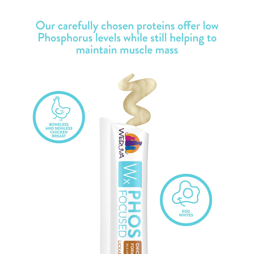 Weruva Wx Phos Focused smooth lickable texture makes treats appealing for picky eaters
