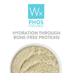 Weruva Wx Phos Focused 5.5oz can, high quality protein source in a hydrating texture.