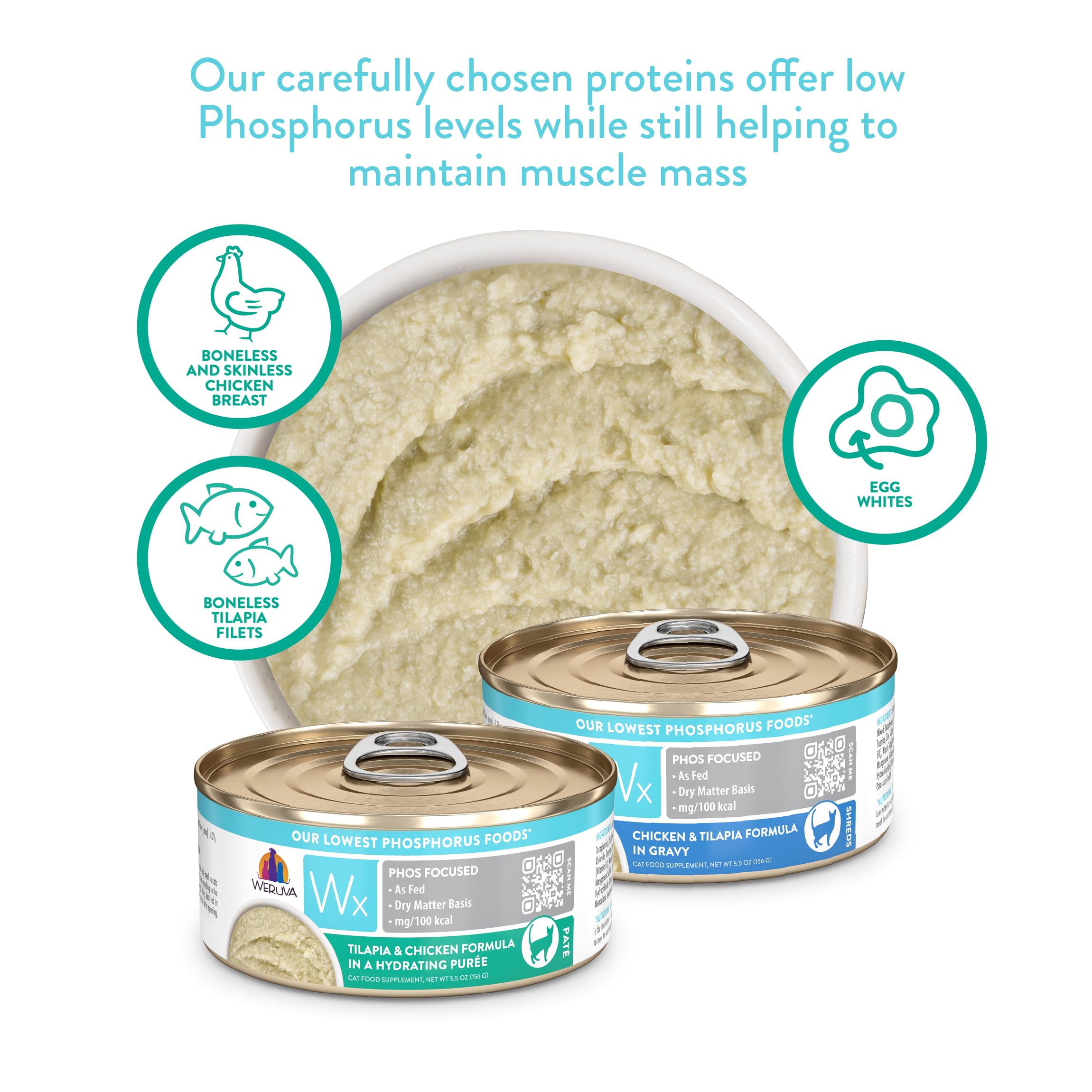 Weruva Wx Phos Focused hydration puree, ideal for picky drinkers and texture lovers.