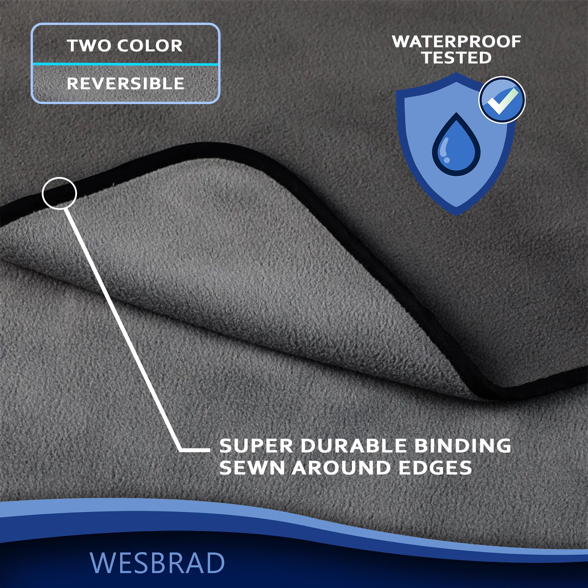 WESBRAD two-color reversible fleece blends with any decor.