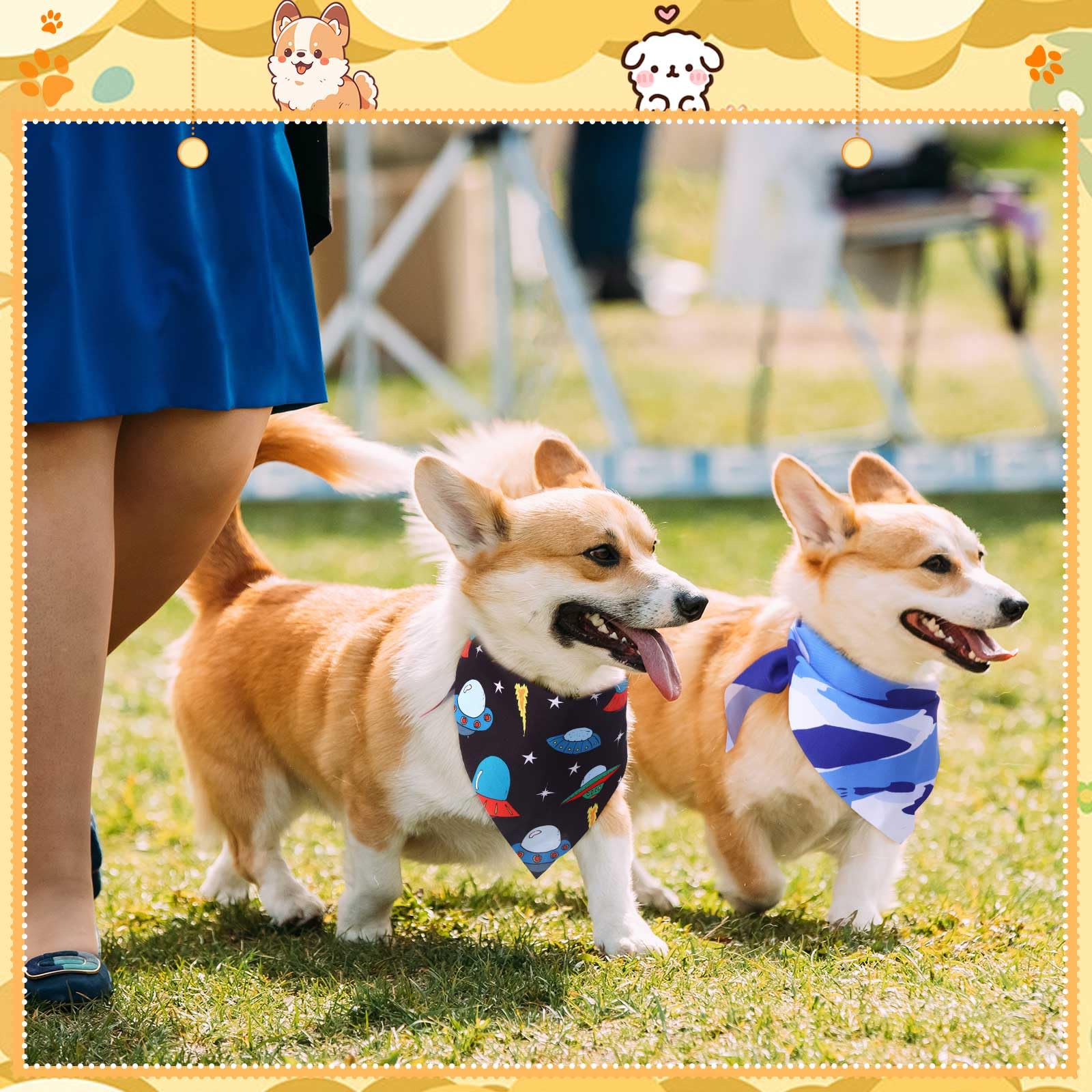 Wesiti dog bandanas ideal size folds for a snug fit.