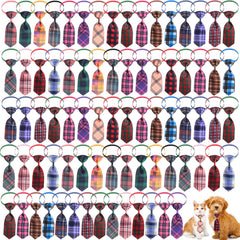 Wesiti plaid dog tie set 80 pcs for stylish daily wear, easy matching