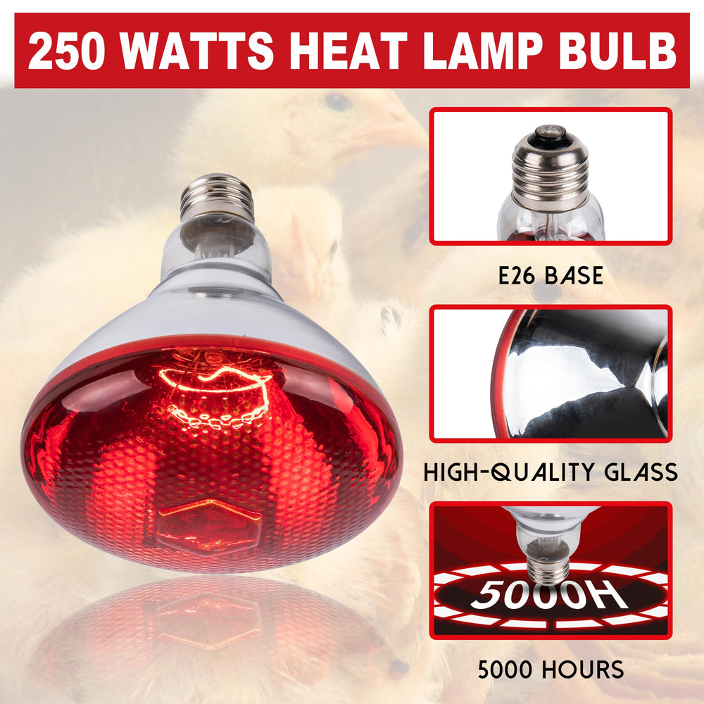 Wesome Lighting infrared reflector heat lamp for efficient heat distribution.