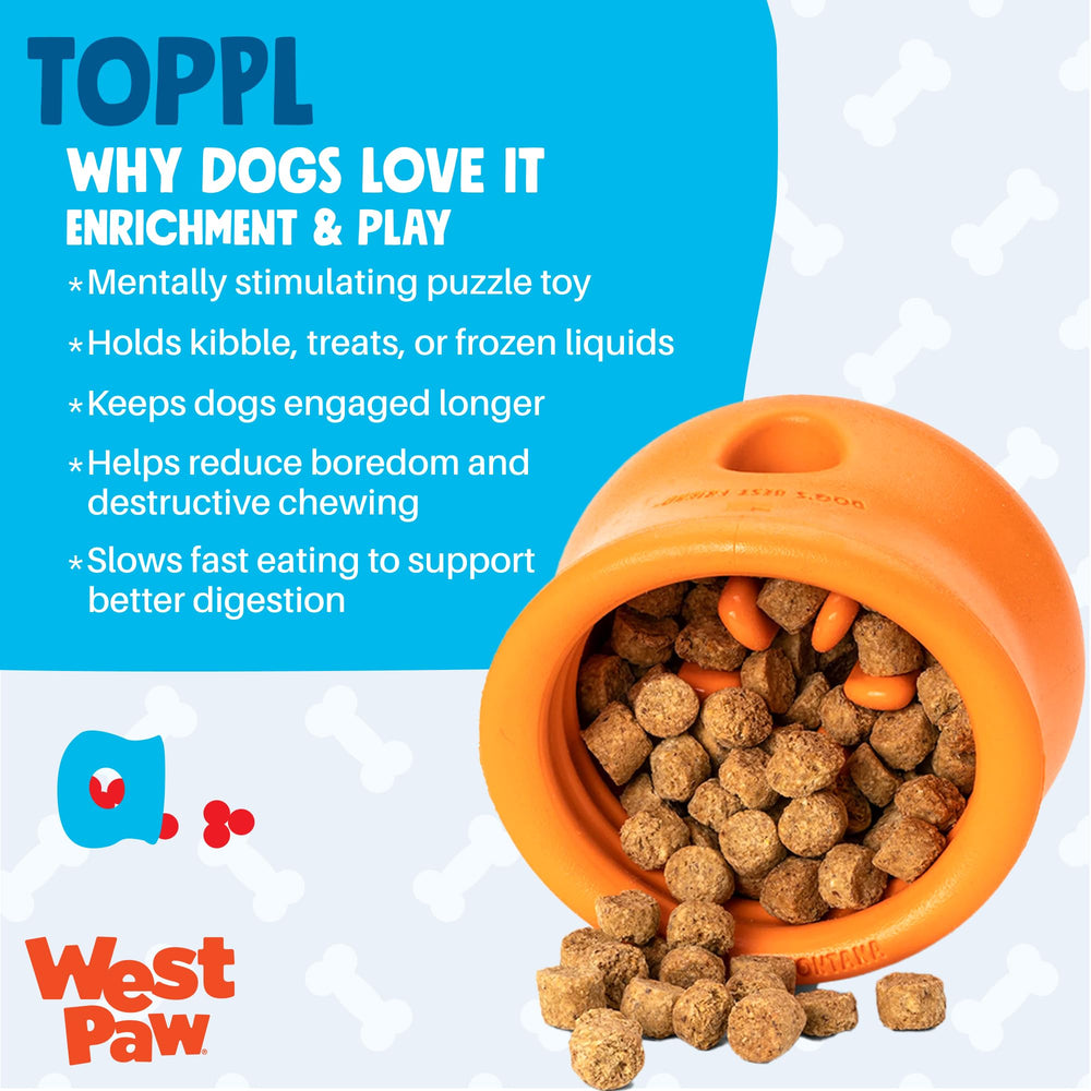 WEST PAW Toppl promotes mental enrichment through a puzzle play.