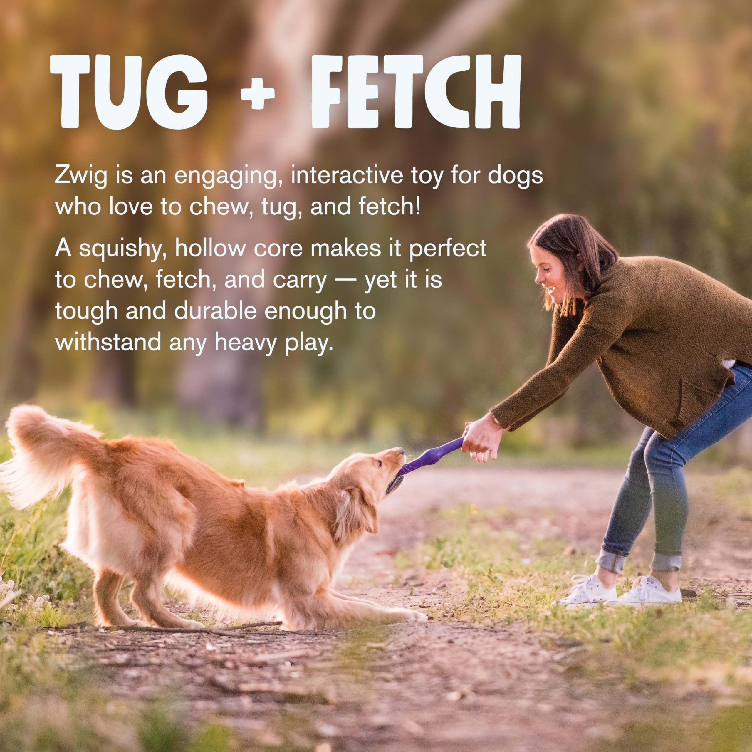 West Paw Zogoflex Echo Zwig Squeezy stick is water-friendly and dishwasher safe.