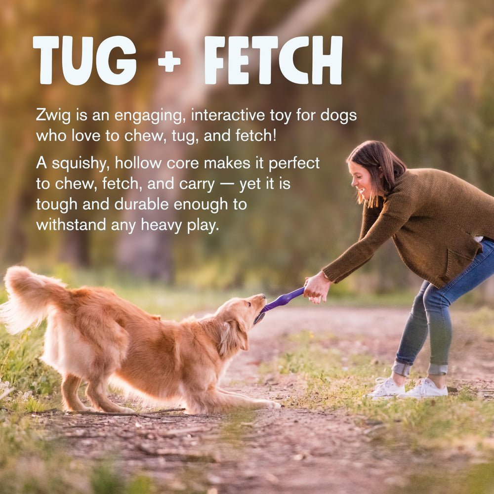 West Paw Zogoflex Echo Zwig Squeezy stick is water-friendly and dishwasher safe.