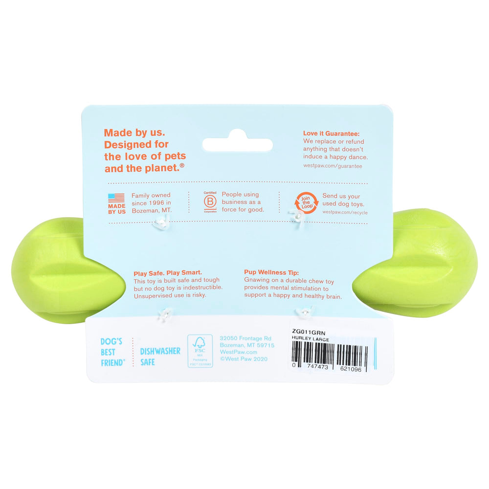 WEST PAW Zogoflex Hurley dishwasher-safe toy for easy cleanup.