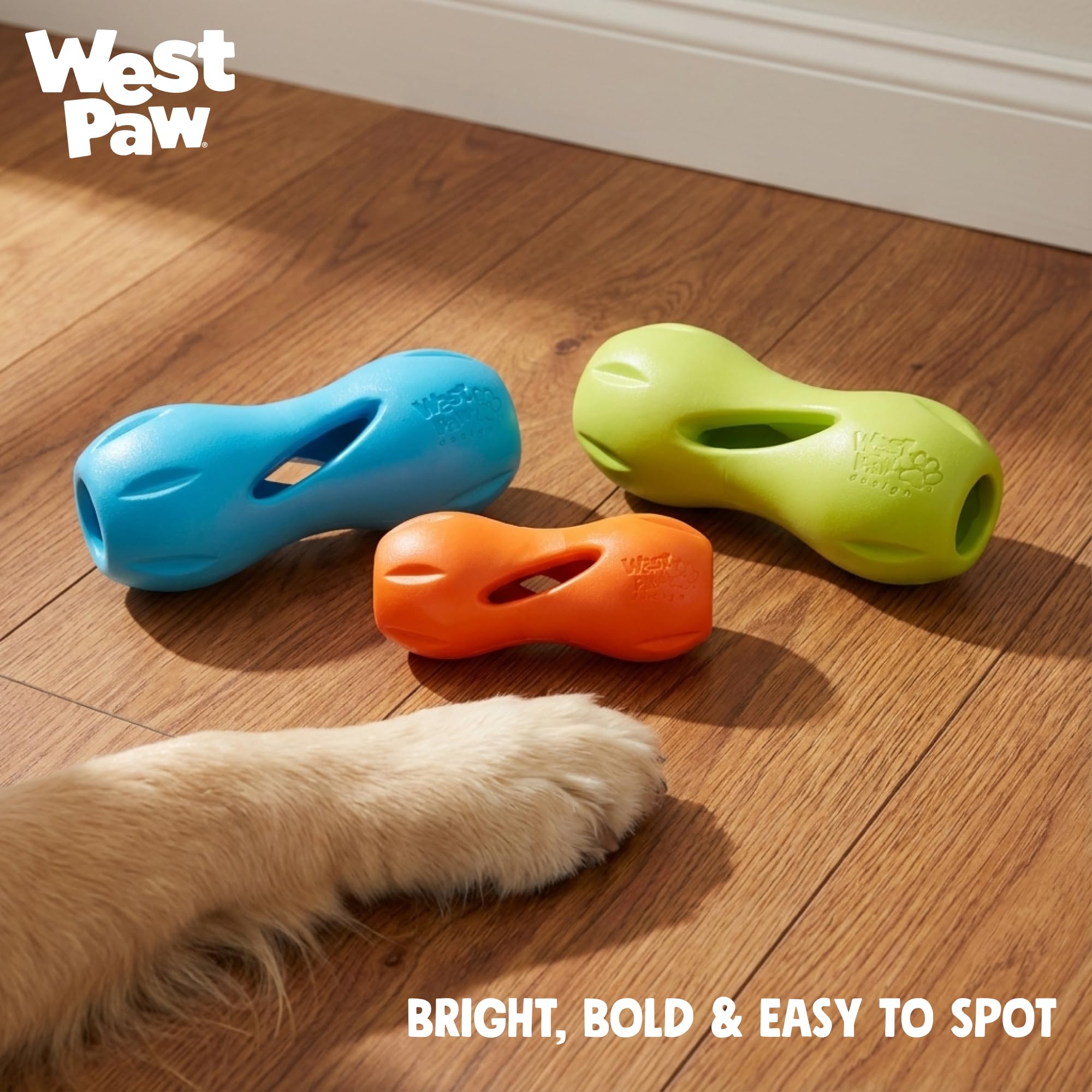 West Paw Zogoflex Qwizl Granny Smith dishwasher-safe top rack