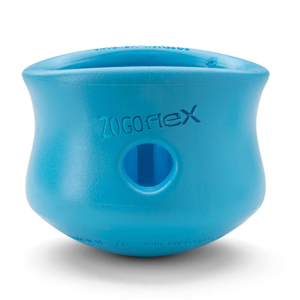 WEST PAW Zogoflex Toppl filled with kibble for puzzle play boosting focus