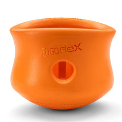 WEST PAW Zogoflex Toppl side view filled with kibble promotes problem-solving.