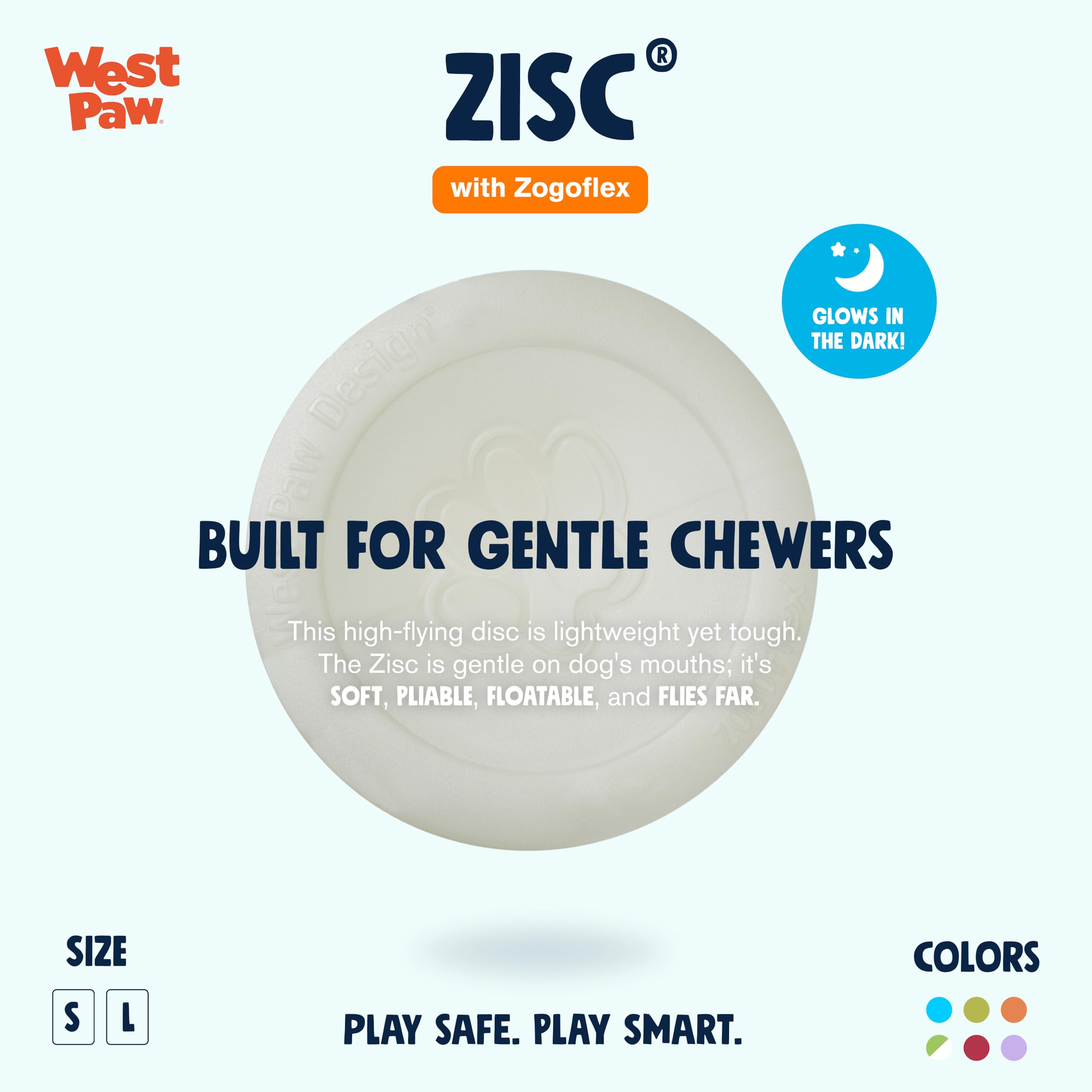 West Paw Zogoflex Zisc disc in flight for accurate catching