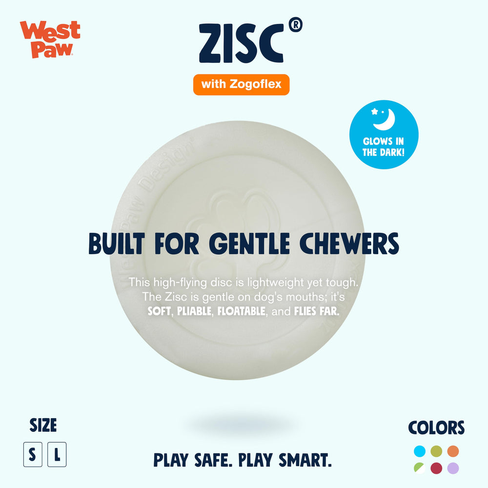 West Paw Zogoflex Zisc disc in flight for accurate catching