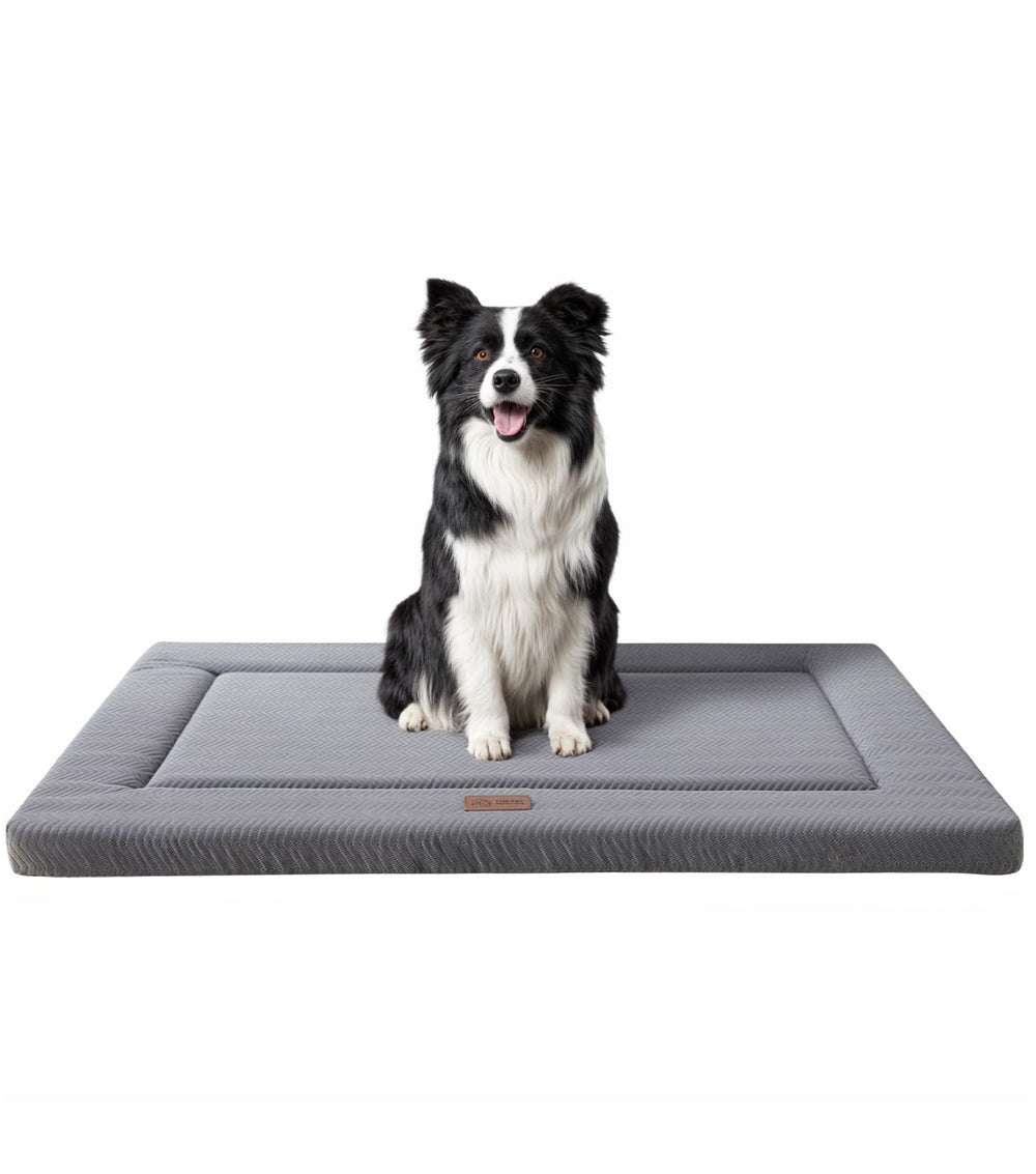 WESTERN HOME dog bed inside crate with soft wavy plush for comfort