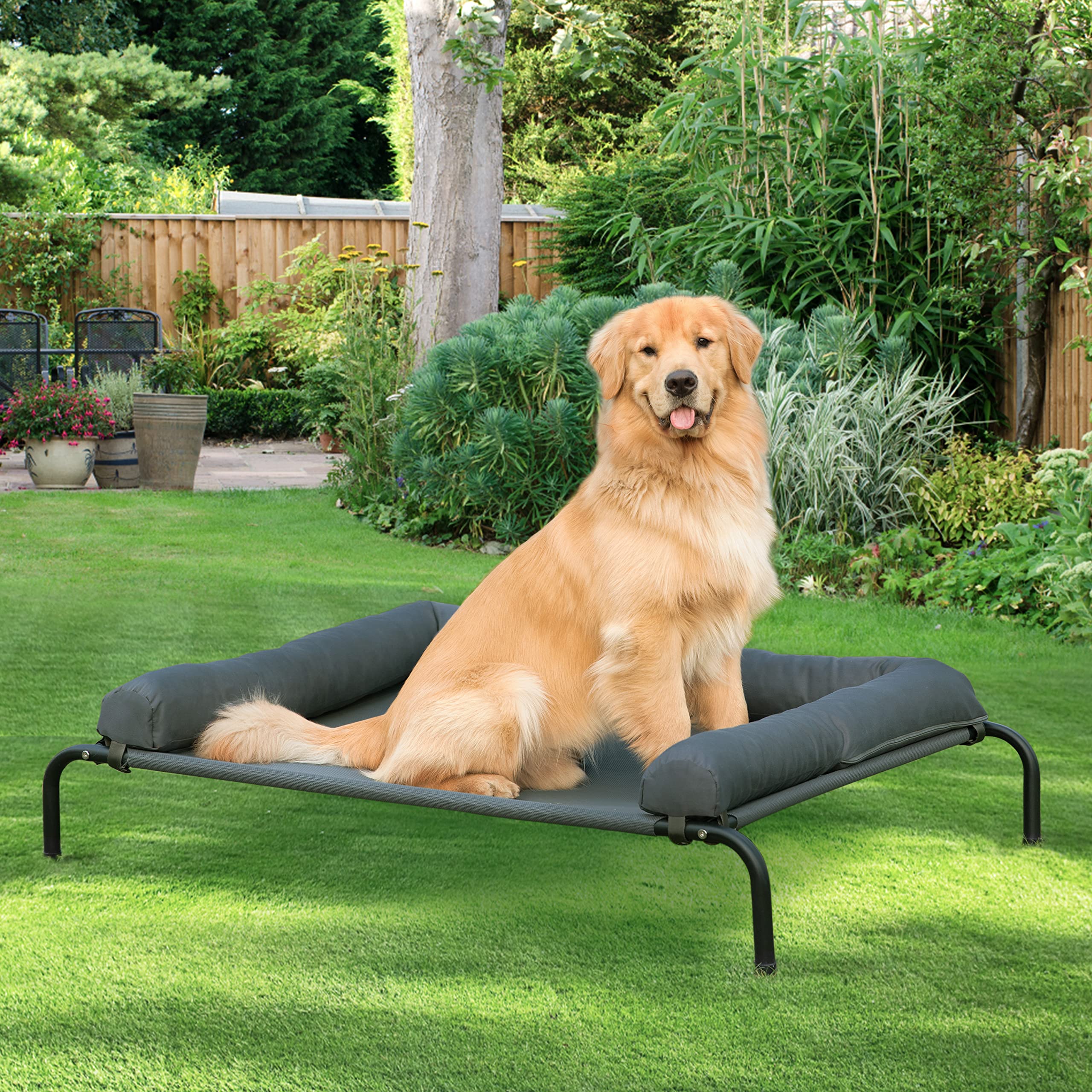 WESTERN HOME portable elevated bed for indoor and outdoor use, quick setup.