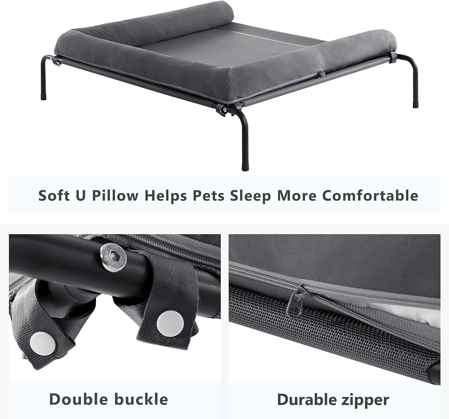 WESTERN HOME removable waterproof pillow close-up highlighting easy cleaning