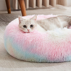 WESTERN HOME WH Calming Bed round donut design cradles curled pets