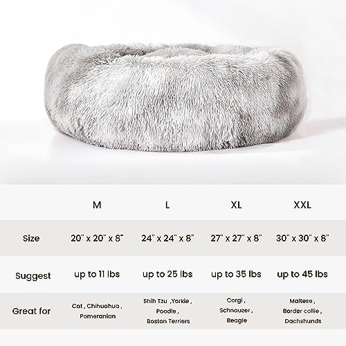 Western Home WH calming bed round donut side view shows plush surround.