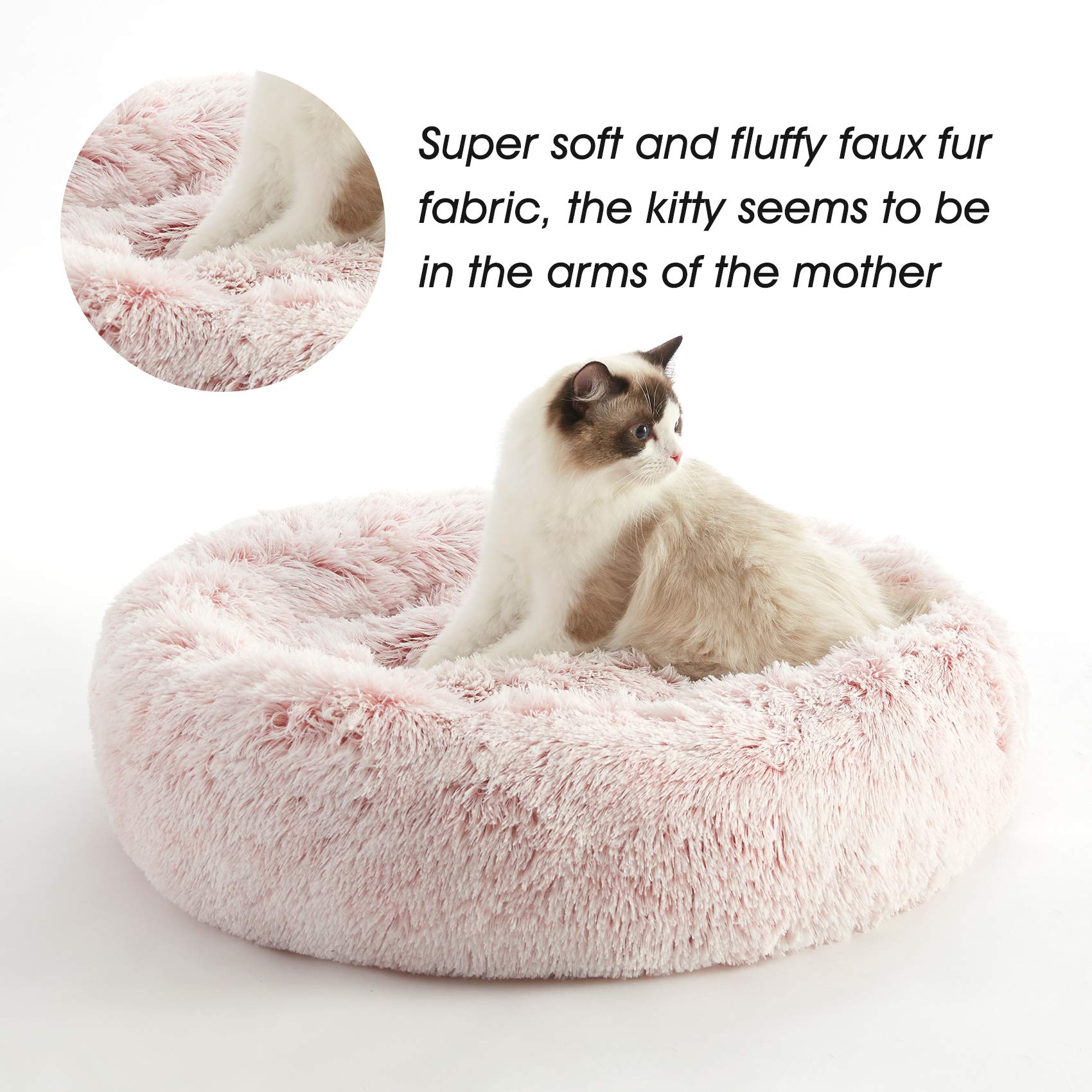 Western Home WH calmin dog bed donut PP cotton fill close-up reveals plush support and comfort