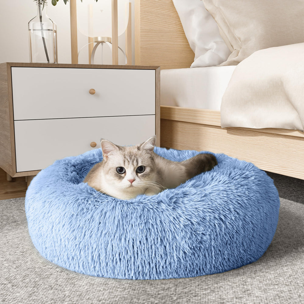 WESTERN HOME WH calming dog bed front view showcasing cozy donut design ideal for curling up