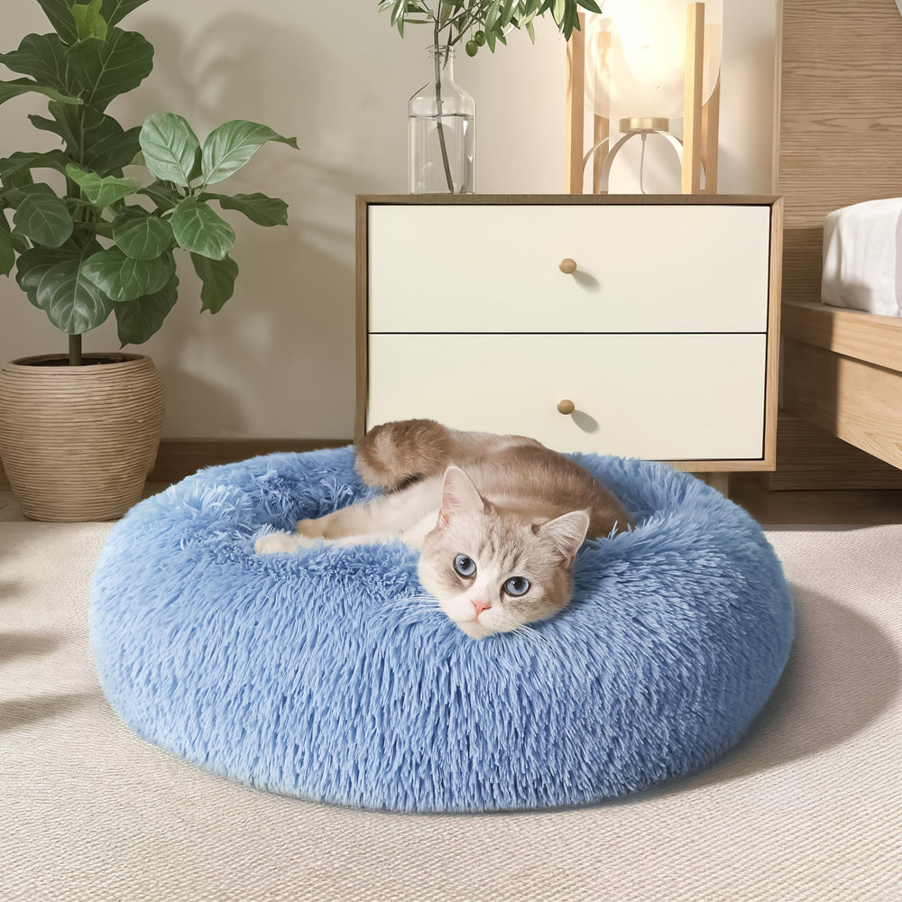 WESTERN HOME WH calming dog bed side view highlighting plush surround for comfort and security