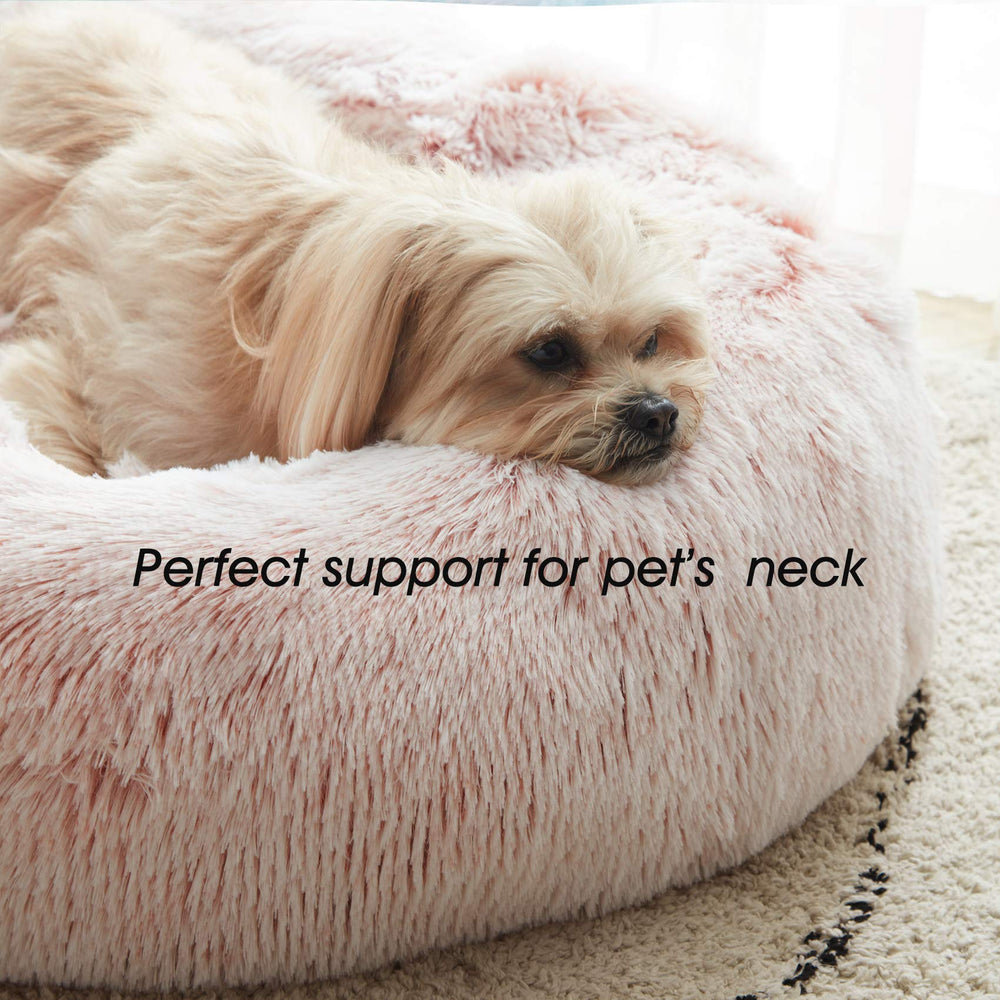 WESTERN HOME WH Calming Donut Bed anti-slip bottom keeps pet stable on floors