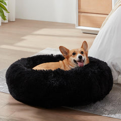WESTERN HOME WH Calming Donut Bed curl-friendly design invites pets to nestle securely.