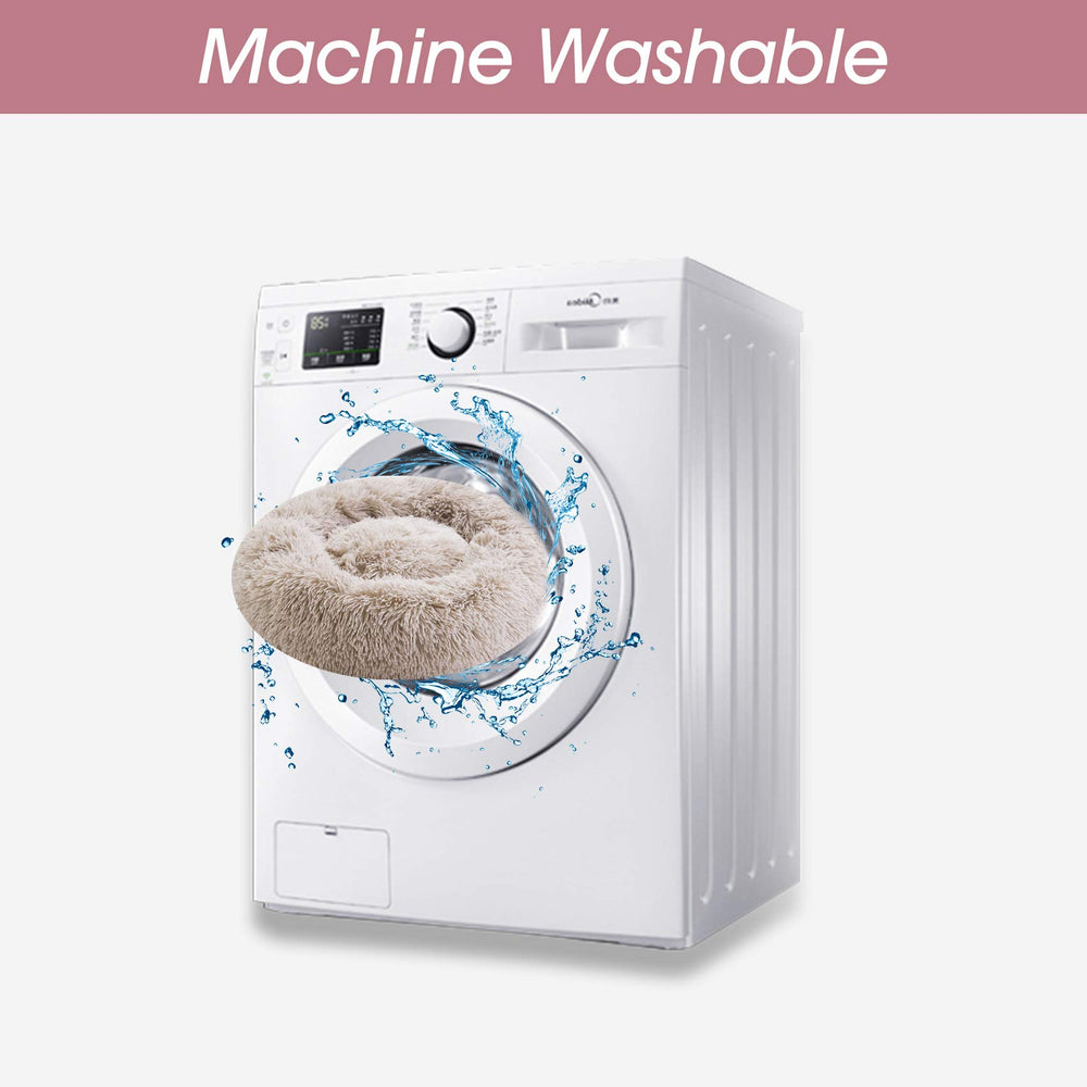 Western Home WH calming donut bed washable cover shows easy care for busy households.