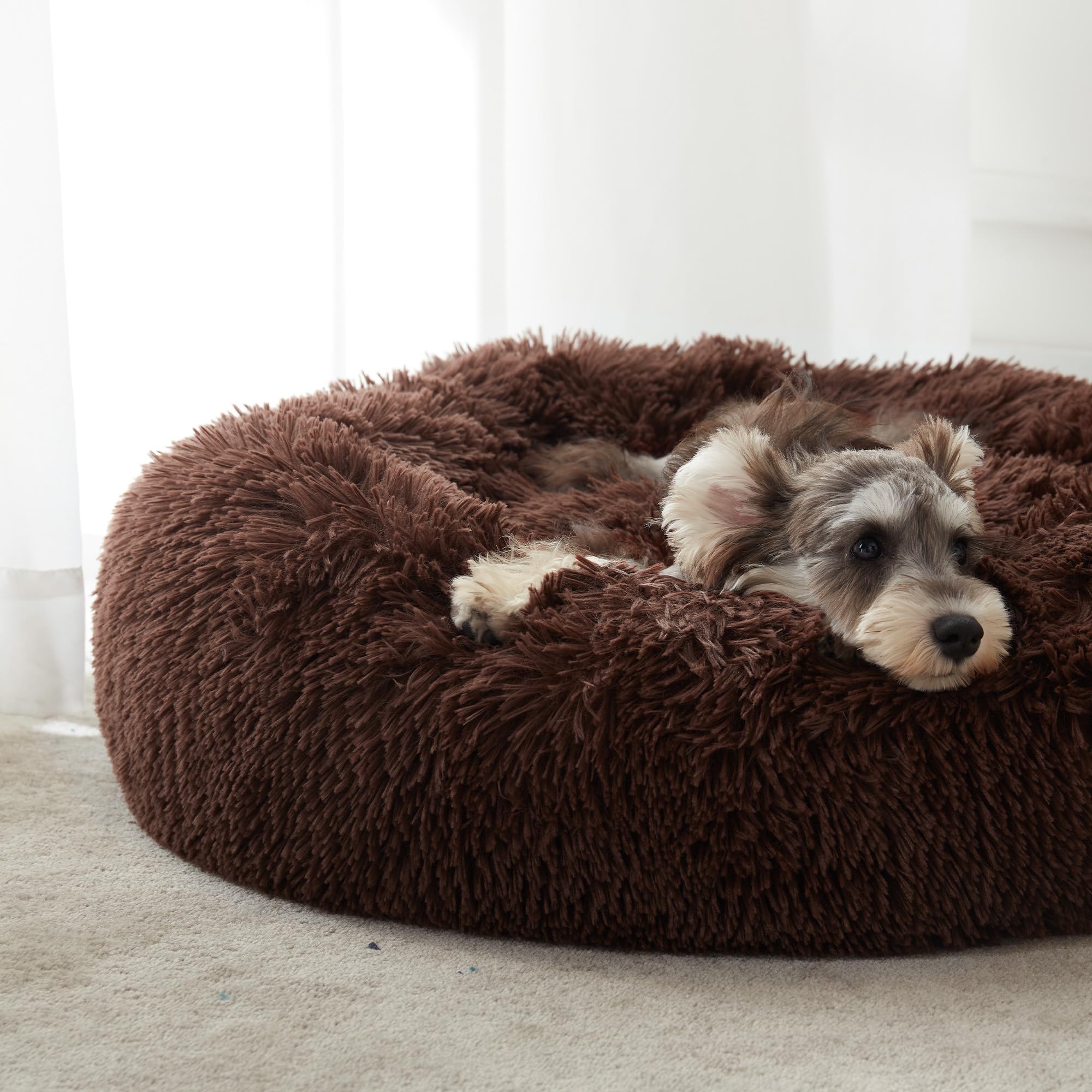 WESTERN HOME WH Donut Bed faux fur closeup displaying luxurious texture for pets