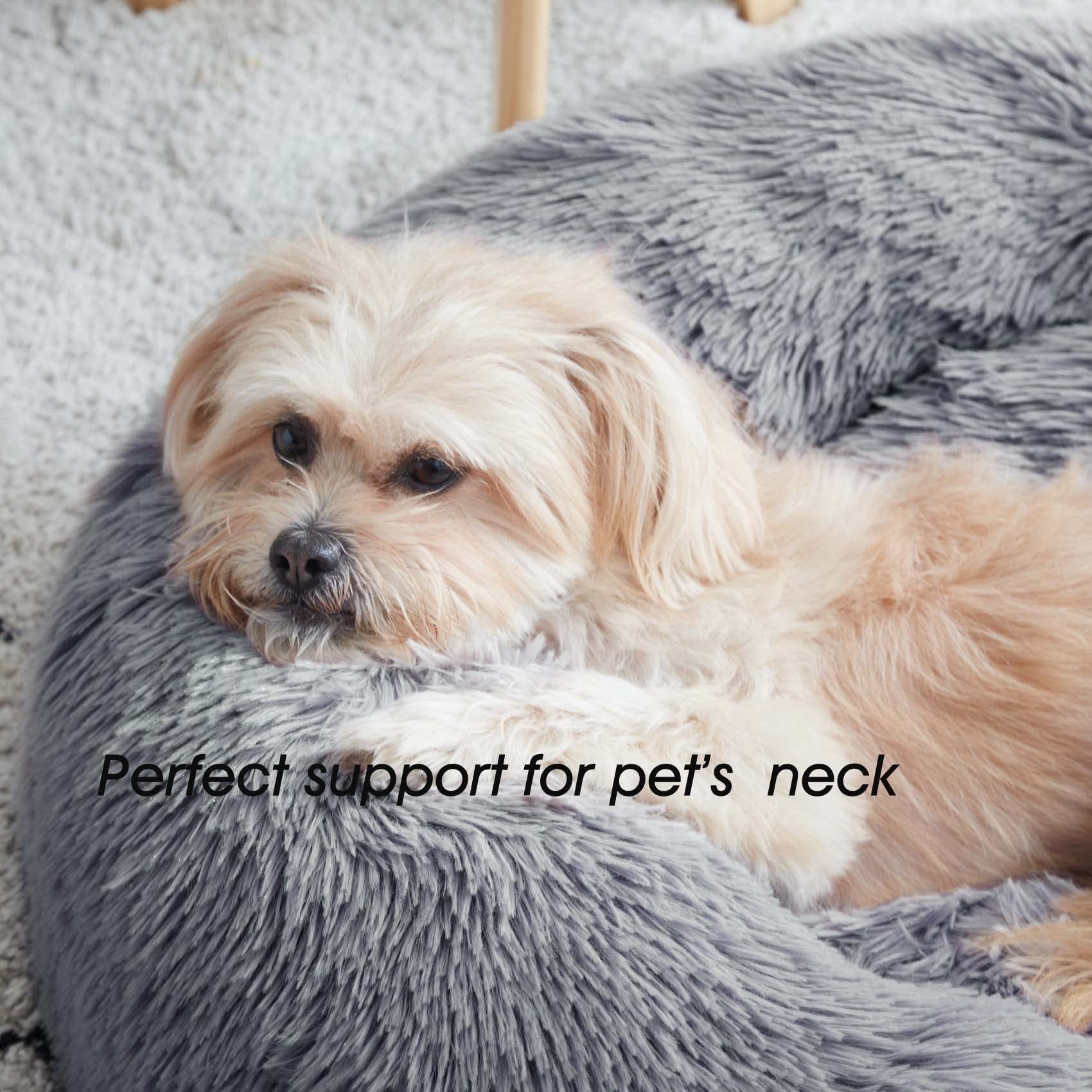 WESTERN HOME WH donut bed interior with soft PP cotton for gentle support.