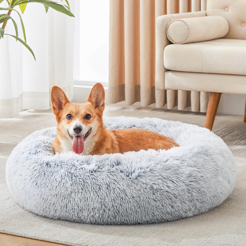 Western Home WH donut cuddler with plush interior supports relaxed lounging for dogs and cats.