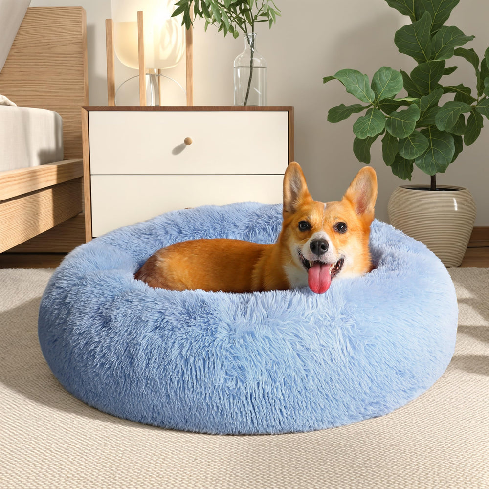 WESTERN HOME WH donut-dog-bed provides curling comfort for small to medium dogs.