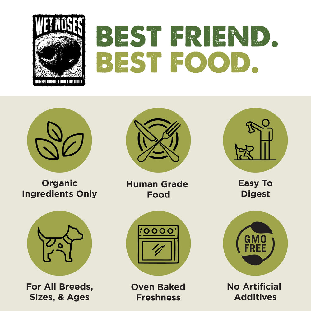 Wet Noses Organic Crunchy Dog Treats senior dog snack for older pups.