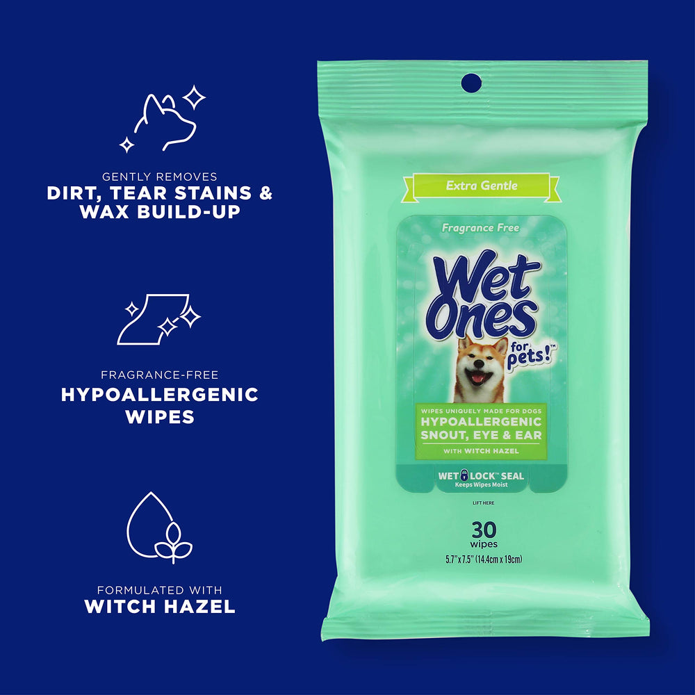 Wet Ones for Pets Extra Gentle Wipes for Eyes - gentle tear stain care.