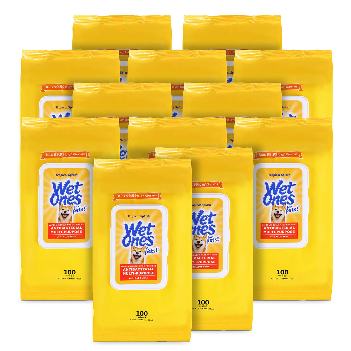 Wet Ones for Pets wipes in a resealable pouch for quick coat and paw refresh between baths