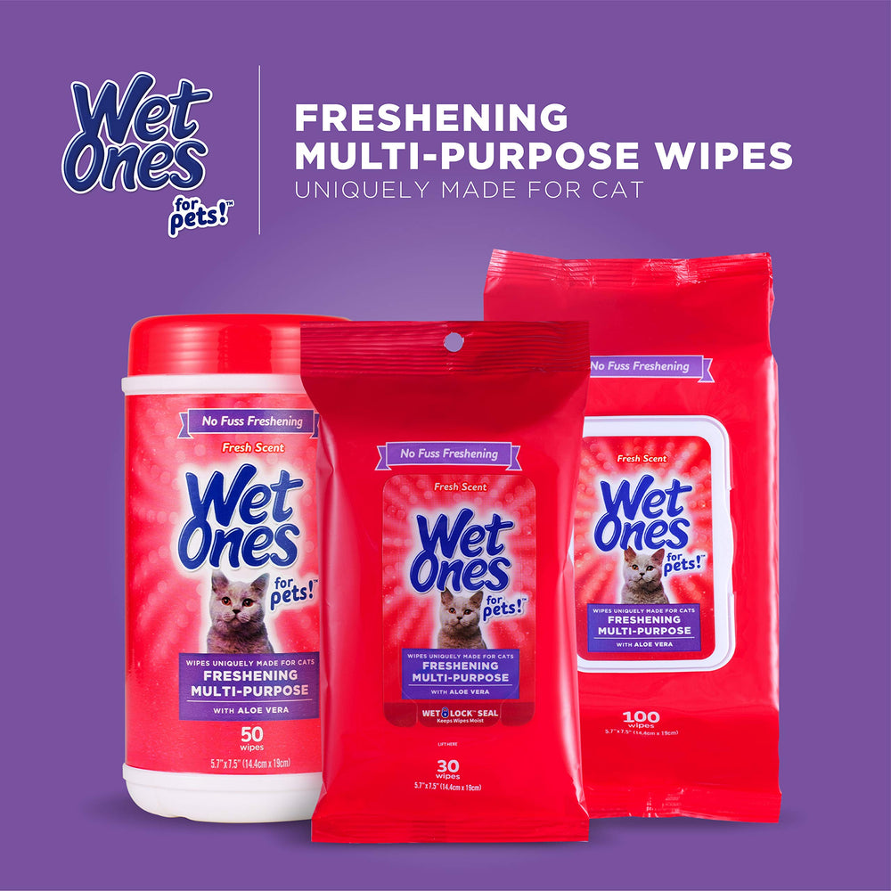 Closeup of Wet Ones for Pets wipe texture on skin